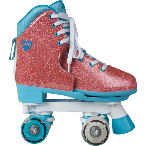 Girls' Adjustable Bling Pink Quad Roller Skates