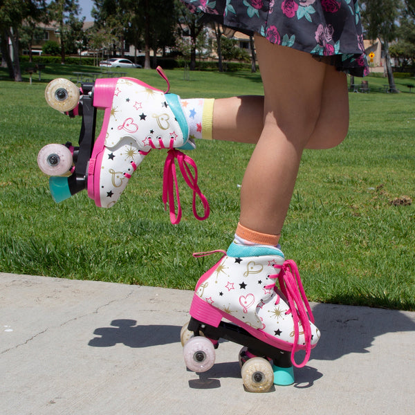 Girls' Adjustable Jojo Party In Pink Quad Roller Skates